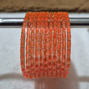 हल्दी कलर मे काँच की 12 चुडी